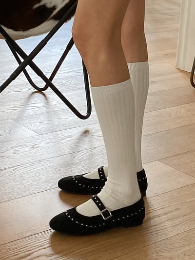 卯丁滾邊圓頭釦娃娃鞋8