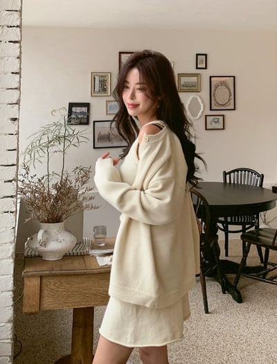 針織背心+抽繩三分短褲+排釦罩衫SET6