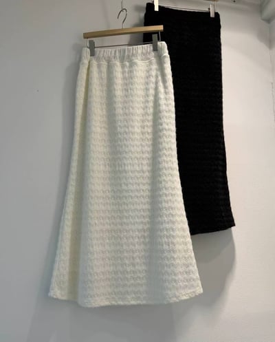 刺繡小花內刷毛魚尾鬆緊長裙8