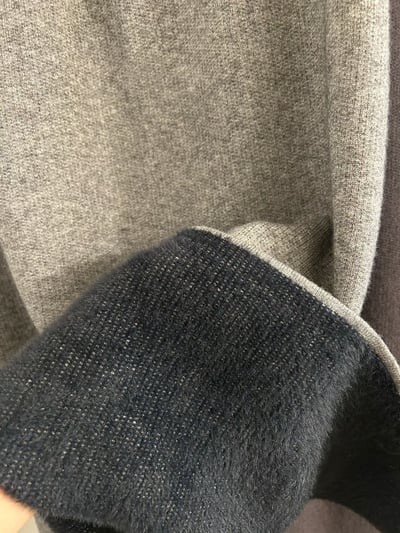 後開衩內裡水貂毛針織長裙5