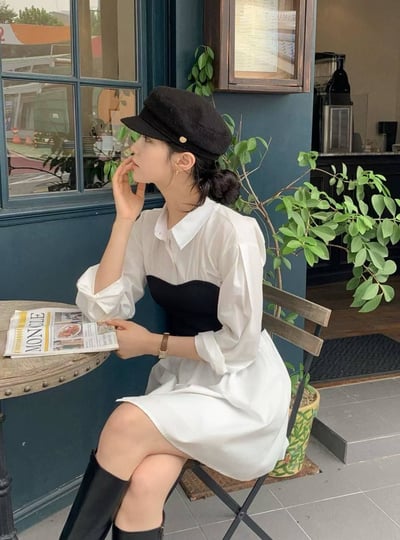 桃心領抹胸造型洋裝 (短/長)6