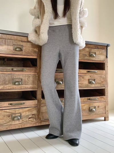 彈力內磨毛微喇叭長褲5