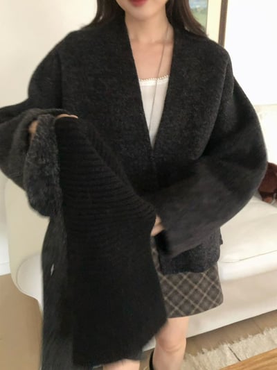 可拆式坑紋翻領單釦大衣2