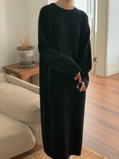 接螺紋厚磅款針織洋裝2