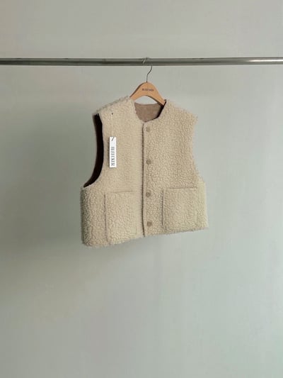 雙面穿麂皮羊羔毛短版背心11