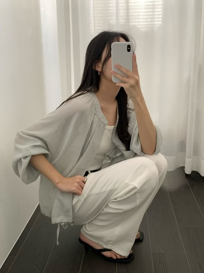 簡約透感拉鏈防曬外套5