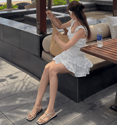 排釦蕾絲含bratop背心+短褲裙SET6