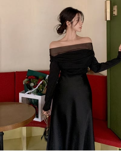 拼接歐根紗側邊抓皺平領上衣4