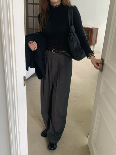 拼接花邊邊網紗高領打底衣11