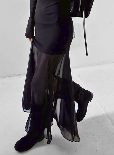 拼接透感網紗船領針織長洋11