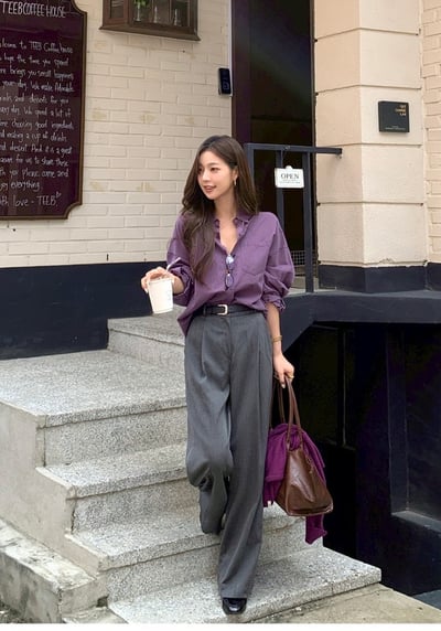 後鬆緊人字紋磨毛西裝褲4