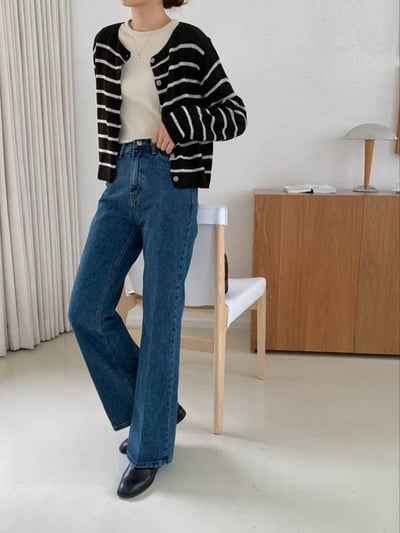 高腰挺款順身直筒微寬褲1