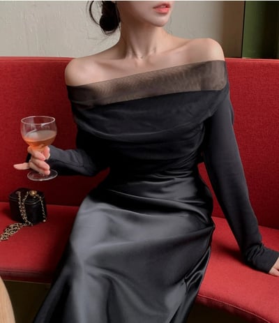 拼接歐根紗側邊抓皺平領上衣16