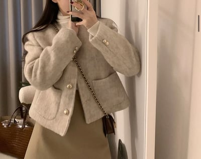 金扣毛款小香短版外套6