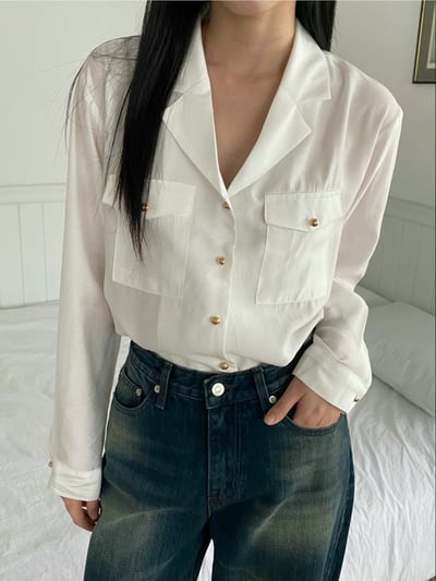 翻領金釦軟料襯衫5