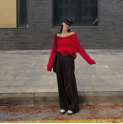 多穿法！排釦領粗坑紋針織衣9