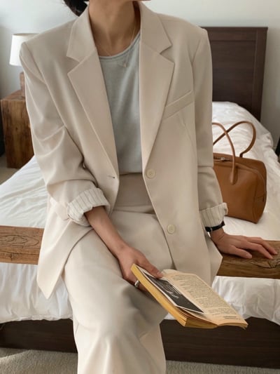 春季款拼接條紋內裡西裝外套9