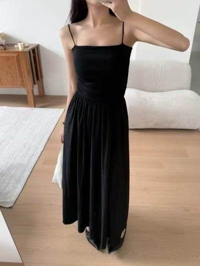 含bratop拼接細肩棉質背心長洋4