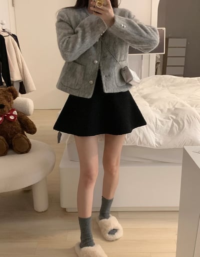 金扣毛款小香短版外套4