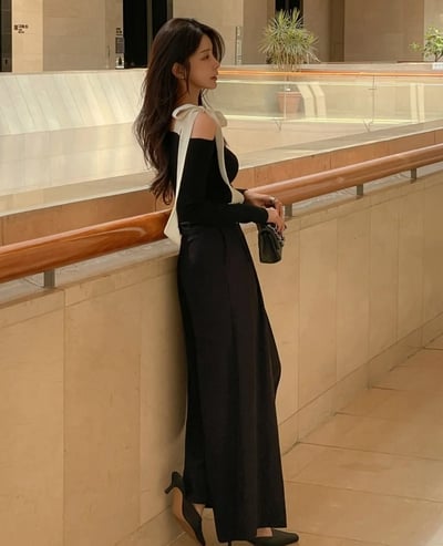 斜肩雪紡綁帶上衣18