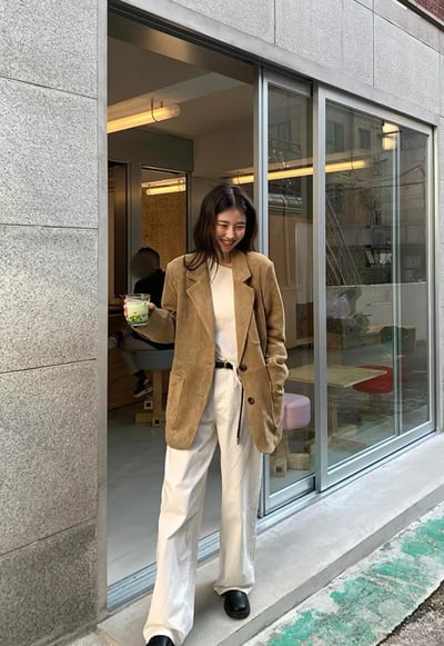 刀領寬鬆口袋麂皮西裝外套12