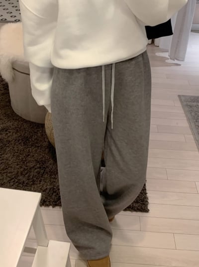 細坑紋內刷毛厚款休閒長褲3