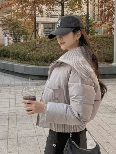 回歸🔥拼接坑紋防水羽絨外套6