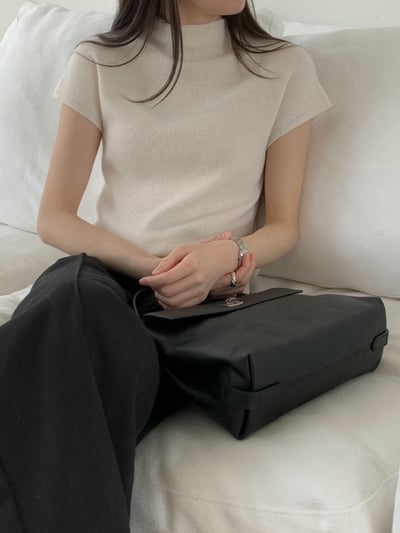 立領不修邊極簡薄款針織衫9