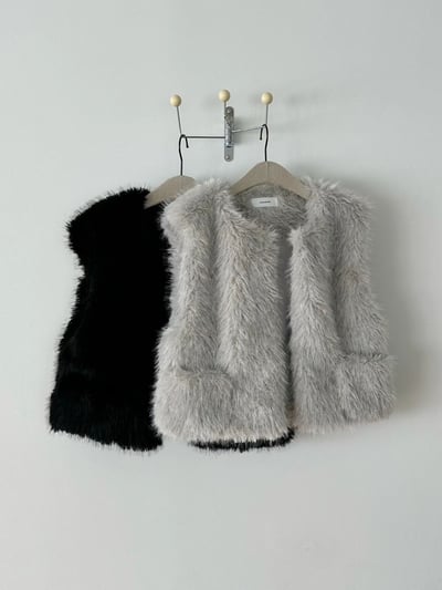 水貂毛短版背心14