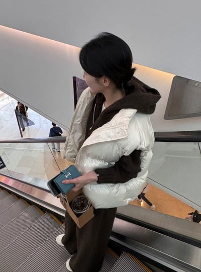 雙向拉鍊針織連帽外套+長褲SET7