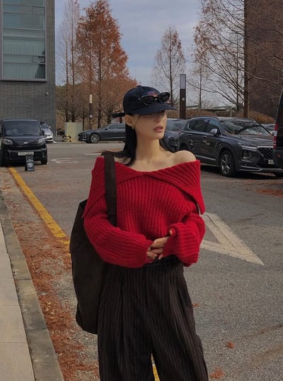 多穿法！排釦領粗坑紋針織衣1