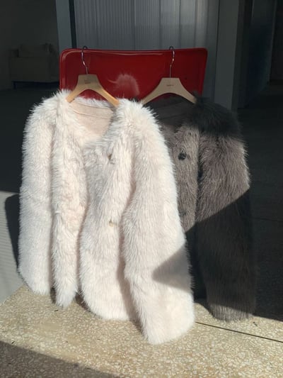 圓領排釦長毛款寬鬆外8