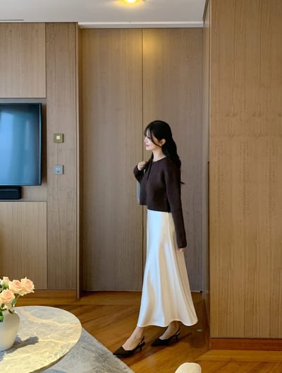 內刷毛緞面魚尾裙5