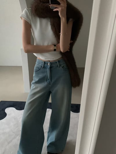 輕奢感狐狸毛寬版圍巾10