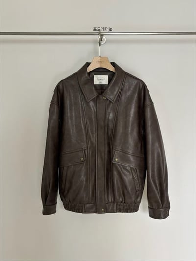 微霧面紋路復古皮革外套10