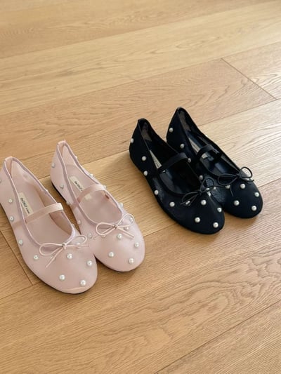 蝴蝶結珍珠款網款芭蕾娃娃鞋7