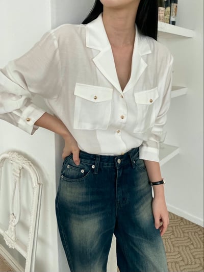 翻領金釦軟料襯衫6