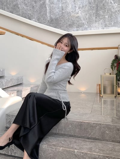 內刷毛緞面魚尾裙7