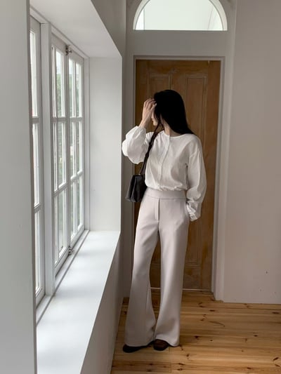 2種長度｜無褲頭垂順小喇叭西裝褲8