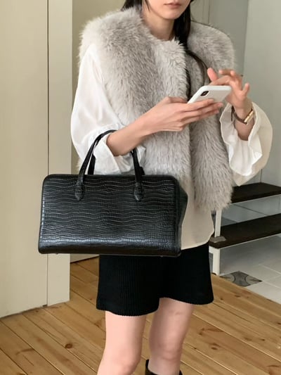 水貂毛短版背心11