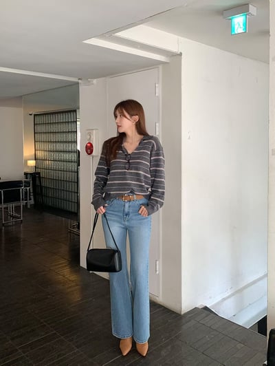 經典顯瘦中高腰靴型牛仔褲7