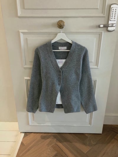 Ｖ領牌釦開衩下擺針織衣14