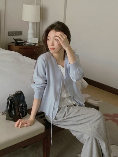 兩穿抽繩鬆緊縮腰針織小外套3