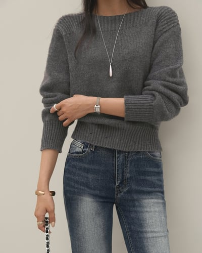 兩穿款！鈕扣針織波浪裙擺短洋7