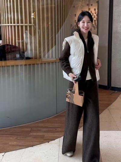 雙向拉鍊針織連帽外套+長褲SET2