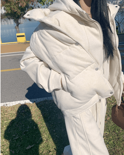 三件組｜麵包鋪棉背心＋連帽棉質外套＋鬆緊長褲SET6