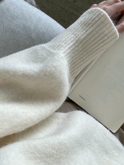 可斜肩短版軟糯毛款針織衣12