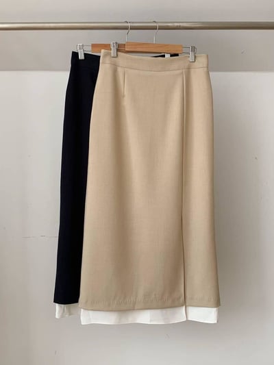 氣質背心+雙層配色長裙SET（黑S現貨一套）9