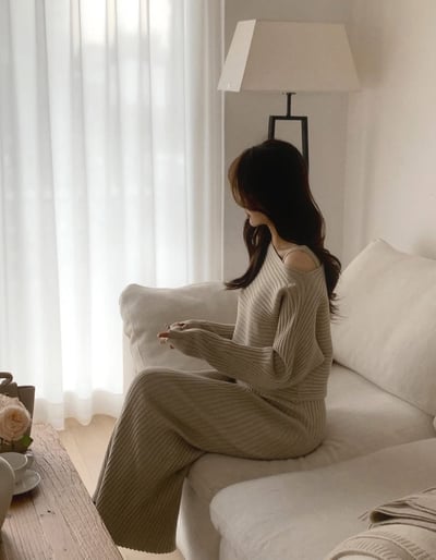 短板針織衫+坑紋針織背心長洋11