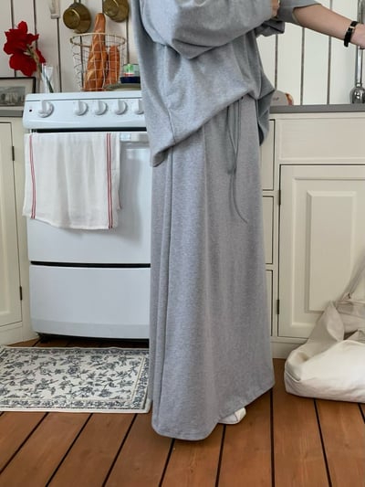 內磨毛可斜肩Ｔ+鬆緊落地磨毛長裙SET(可拆買）16